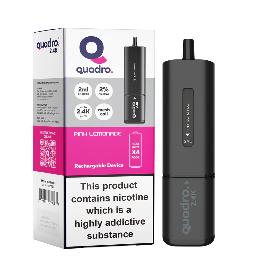 QUADRO 2.4K BLACK DEVICE PINK LEMONADE – Vape Ardeer