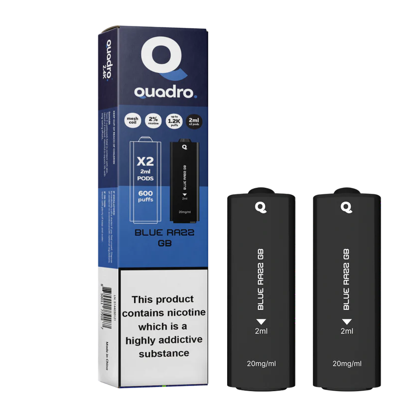 QUADRO 2PK PODS BLUE RAZZ GB