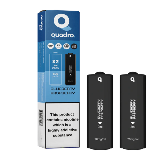 QUADRO 2PK PODS BLUEBERRY RASPBERRY