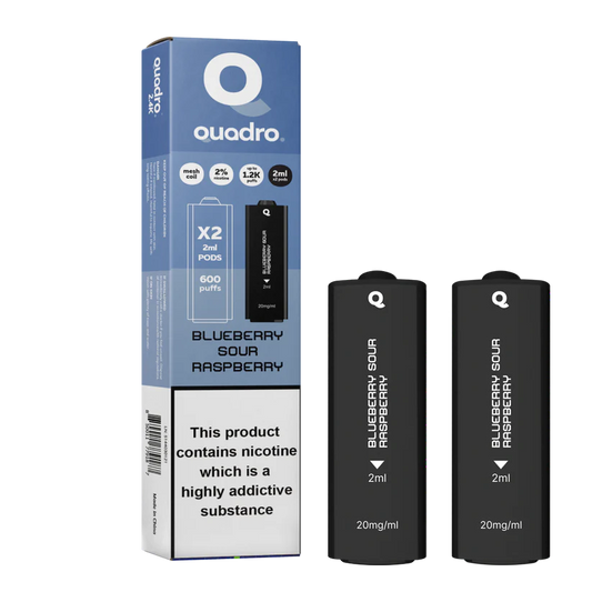 QUADRO 2PK PODS BLUEBERRY SOUR RASPBERRY