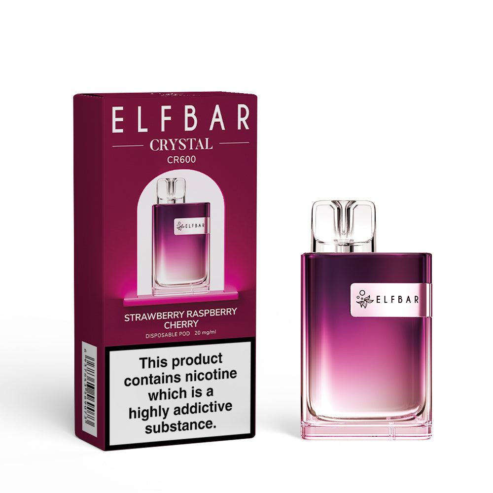 ELFBAR CRYSTAL CR600 STRAWBERRY RASPBERRY CHERRY